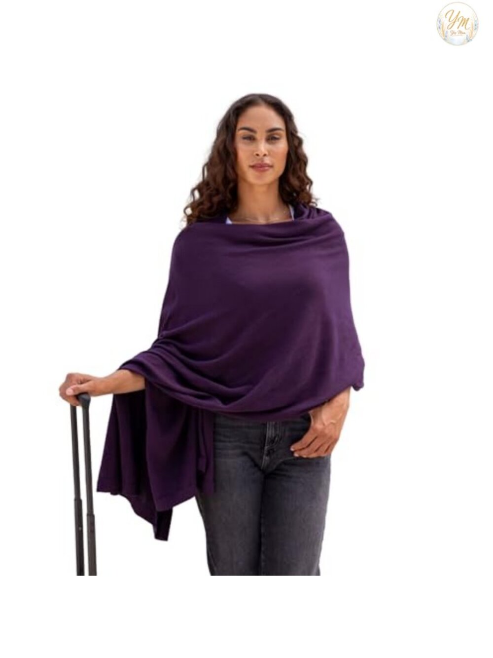 Organic Cotton Travel Scarf Wrap Shawl for Women, Machine Washable